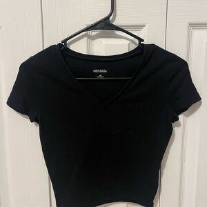 Wild Fable Black Fitted Crop T-Shirt
